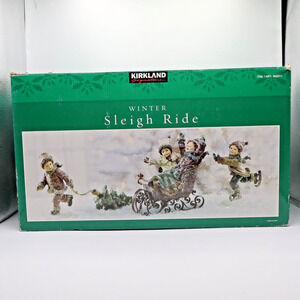 Kirkland Winter Kids Sleigh Ride Christmas Tabletop Centerpiece Set 4 pc Costco